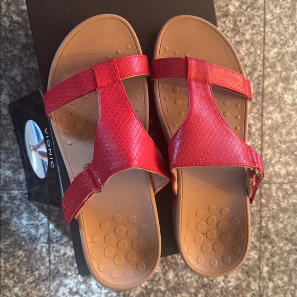 Vionic Women's Red Slide Sandals - Picture 2 of 8